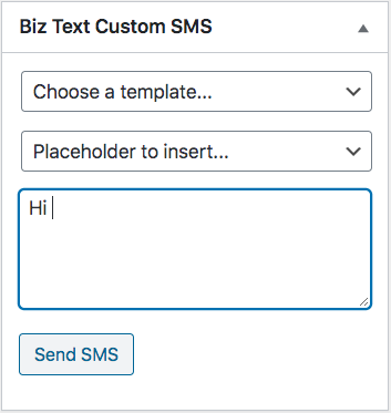 Screenshot for Custom SMS Placeholder